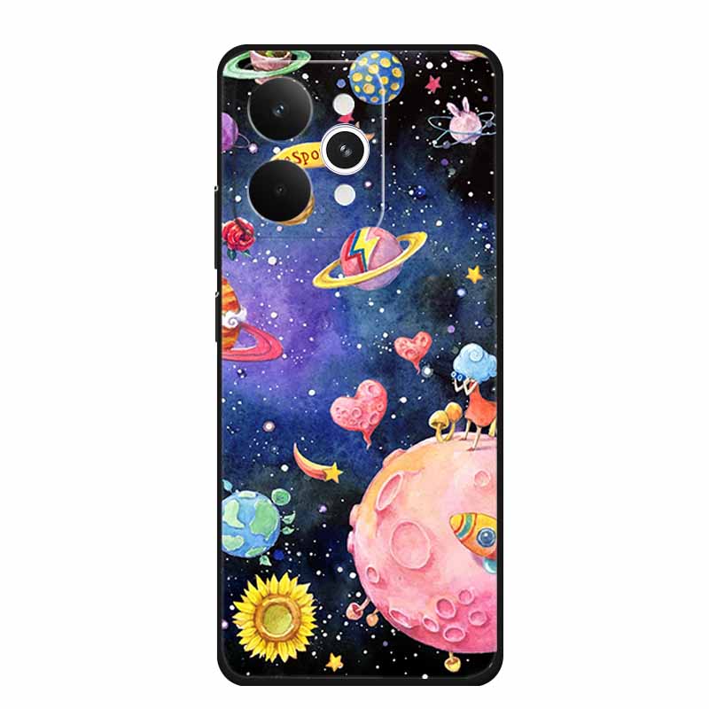 For Realme 15 15 Pro 5G Black Case 3D TPU Silicone Soft Back Cover For Realme C15 6.5" Funda Emboss Relief Flowers Bag Casing