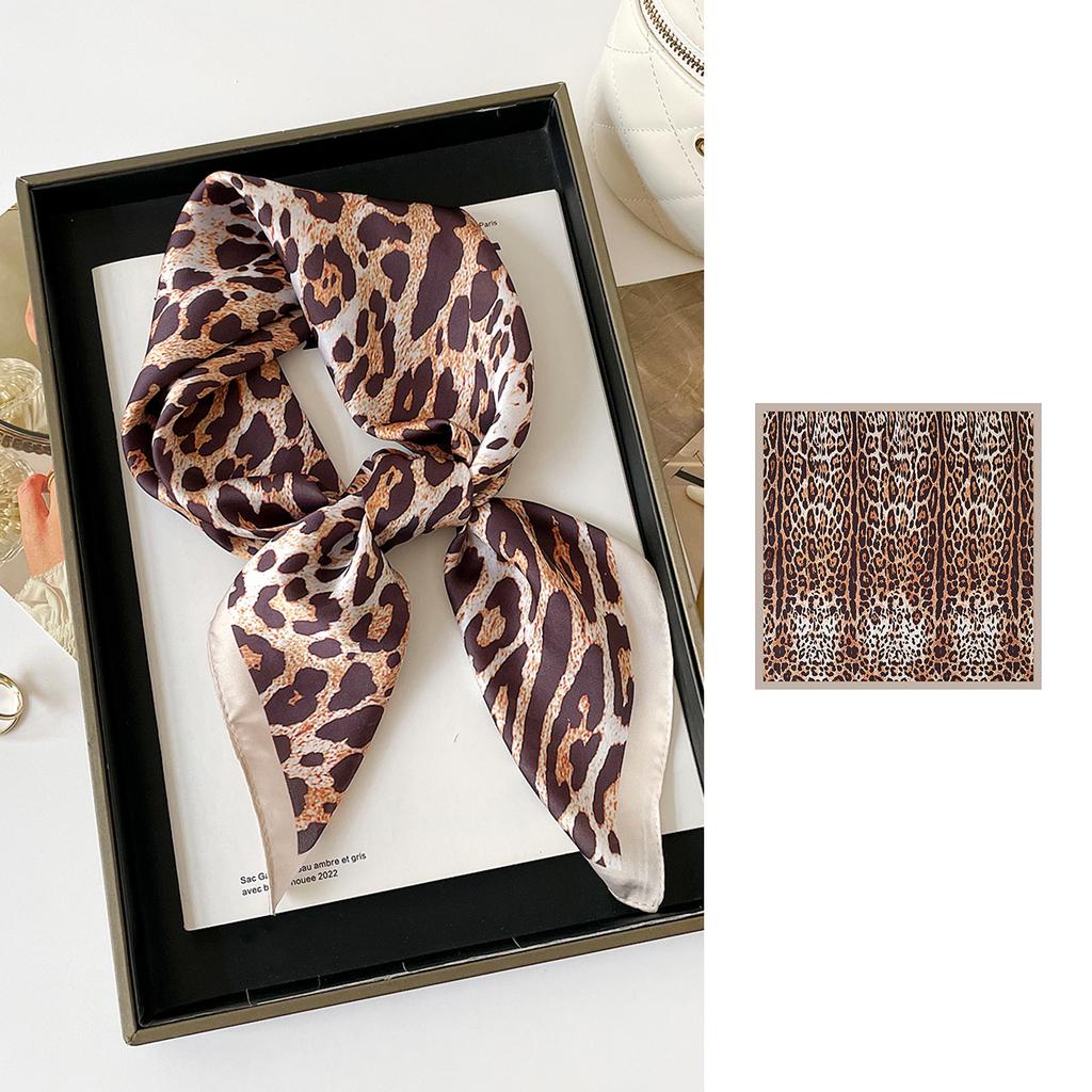 Women's 71 leopard print headscarf fashion European and American new imitation silk satin square scarf scarf scarf wholesale