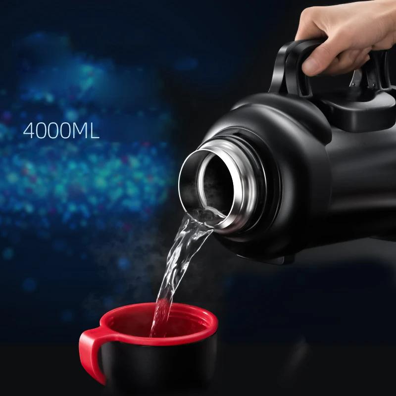 Outdoor-Thermoskanne, große Kapazität, Edelstahlflasche, Vakuumtopf, Flaschen, tragbar, für Reisen, Wandern, auslaufsichere Thermosflasche