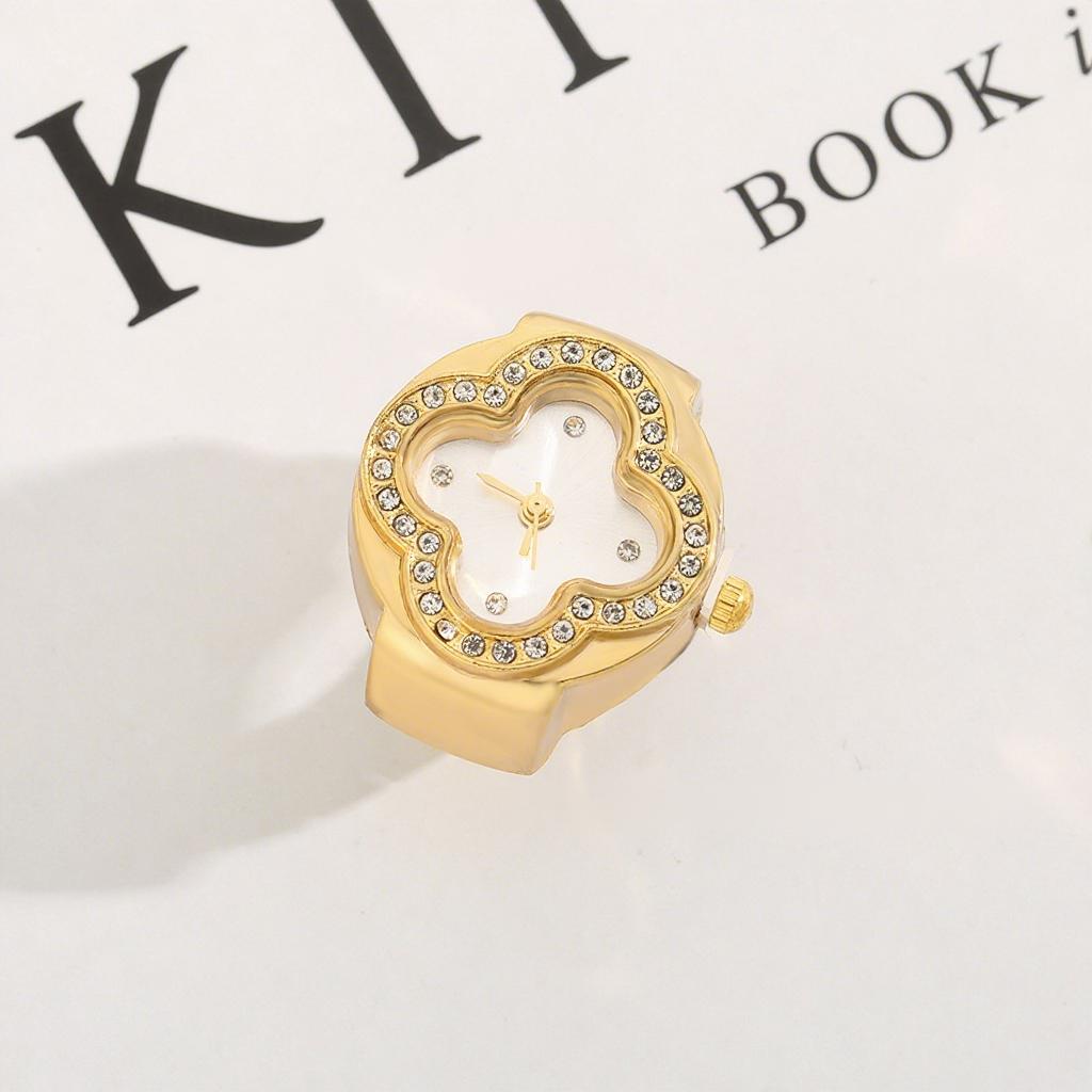 

Часы-кольцо на палец с эластичным ремешком, кварцевые аналоговые часы, креативные для мужчин и женщин снег