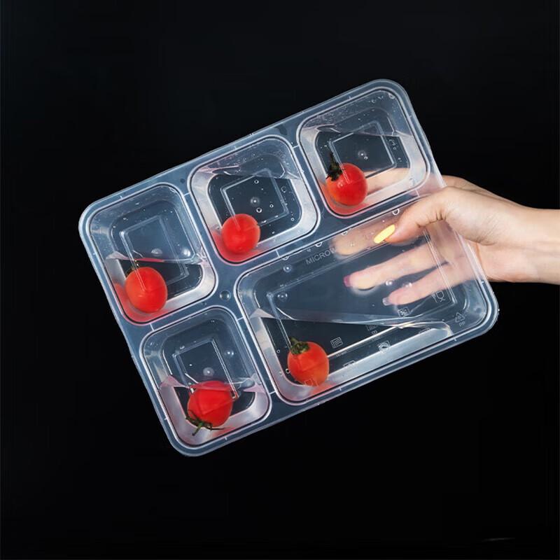 Kuidun Disposable 5-Compartment Meal Prep Containers with Lids, 150-Pack