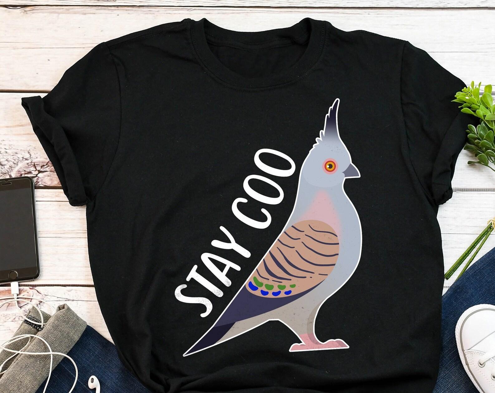 Crested Pigeon Shirt, , , Bird Lover Gift, Cute Australian Animal T-shirt, Dove Tshirt, Pet Tee, Tops, Australian Bird, Stay Coo 130