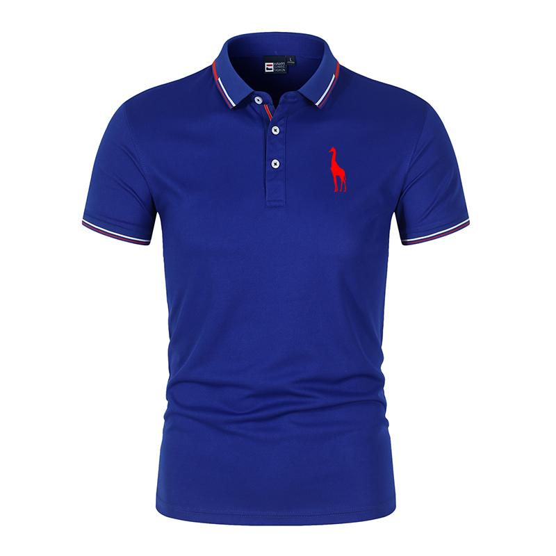 Printed 35% Cotton Men's Casual Solid Color Slim Fit Men's Polo Shirt New Summer Fashion Lapel Polo Shirt for Men