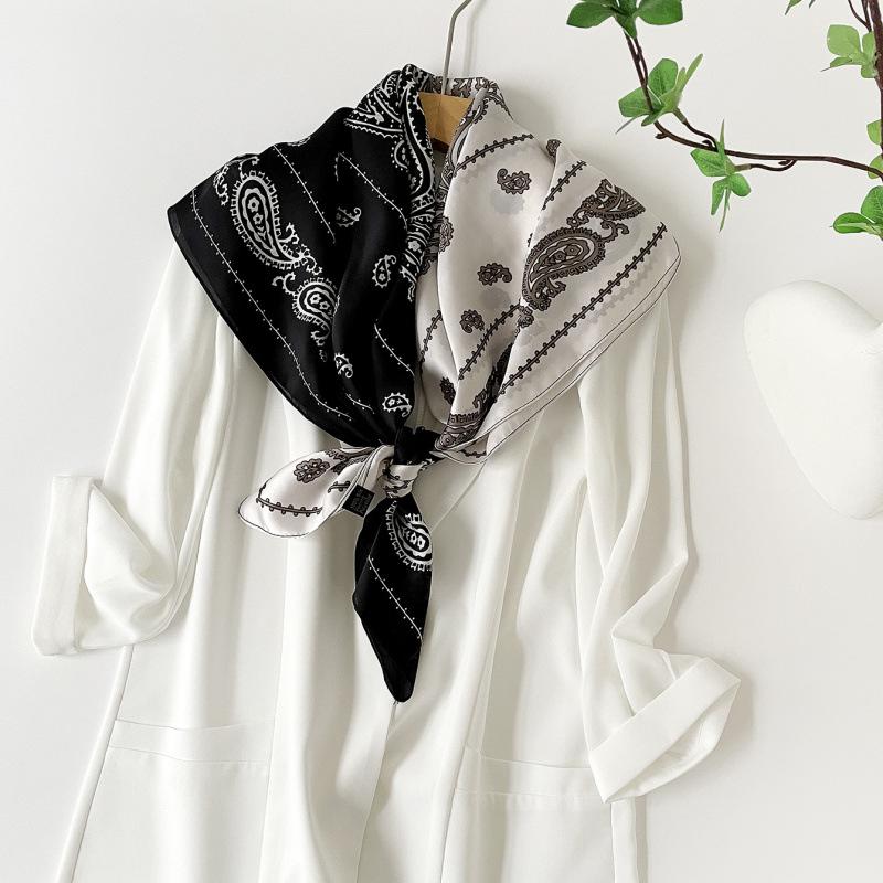 Headscarf Silk Scarf 90cm Women's Headscarf New Versatile Satin Thin Large Square Scarf