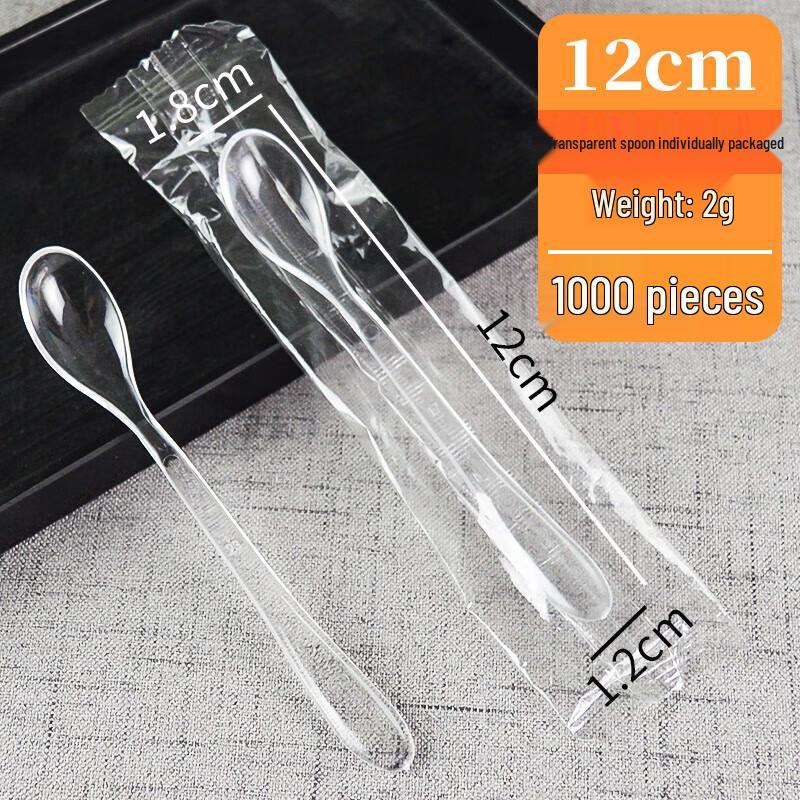 CHULV Disposable Transparent Dessert Spoons