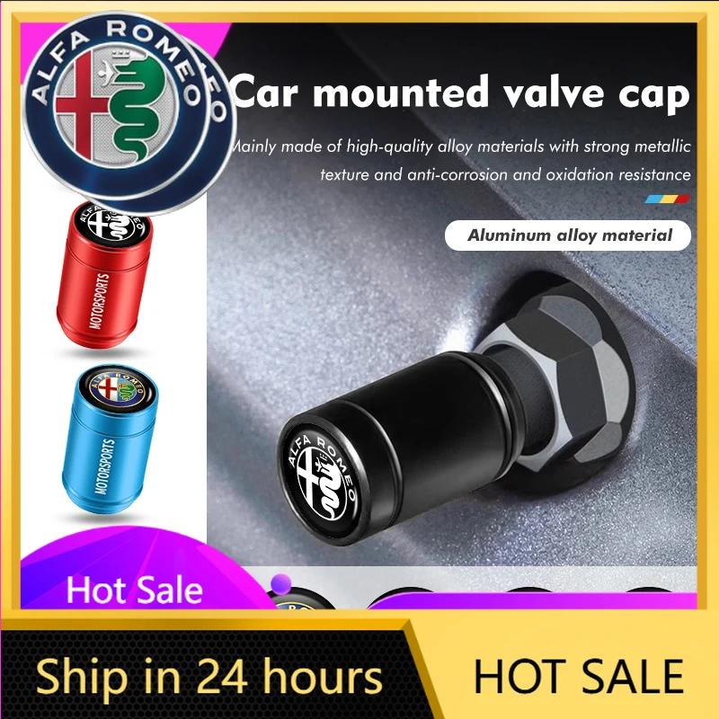 Car Stickers For Alfa Romeo For Alfa Romeo 4Pcs Car Wheel Tire Valve Cap Protection Cover Auto Accessories Giulietta GT 159 147