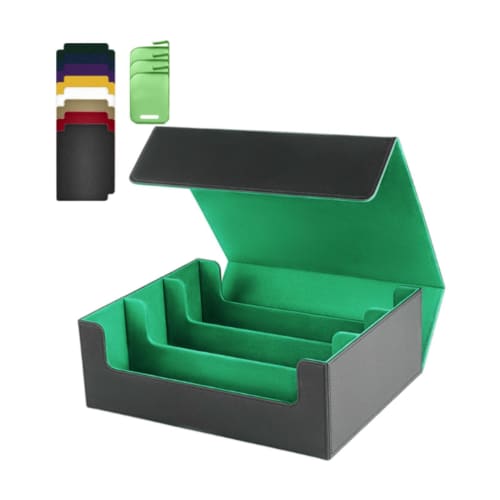 

GARENDE Card Deck Box, Playing Card Box, Durable Collectible Card Box, Holds Over 1,800 Cards, Card Toy, Sports Card Case, Container, Green