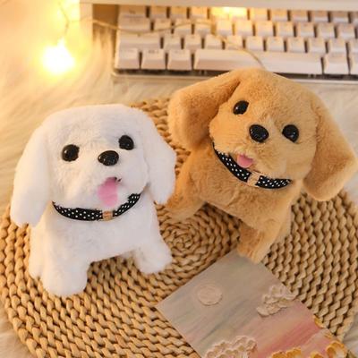 Kinder Elektrisches Plüschhund Spielzeug Interaktiv Bellend Nickend Beweglicher Schwanz Laufender Welpe Plüschtier Kleinkinder Pädagogische Simulation Stofftier