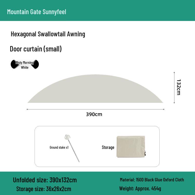 SunnyFeel Shanmen Swallowtail Tarp: Thickened Black Glue Rainproof & Sun Protection Shade for Lazy Outdoor Camping /