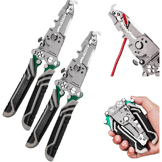 18 In 1 Wire Stripper Foldable, Multifunctional Folding Wire Stripper-Professional Electrician Tool for Cutting and Pulling Wires Cable Scissors,