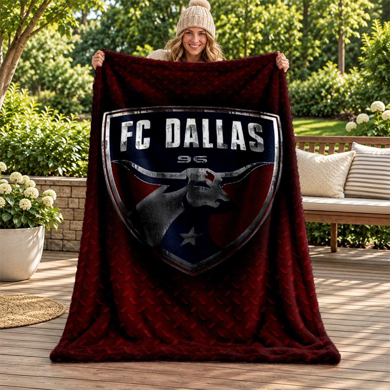 FC Dallas Blanket Flannel Blanket Soft Cozy Plush Throw for Sofa Bed Lightweight Home Decoration Gifts for Christmas Various Holidays