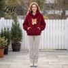 Pet Carrier Hoodie for Women Loose Fit Pullover Sweatshirt with Front Pouch Small Dog Carrying Long Sleeve Autumn Winter Casual Tops Dogs