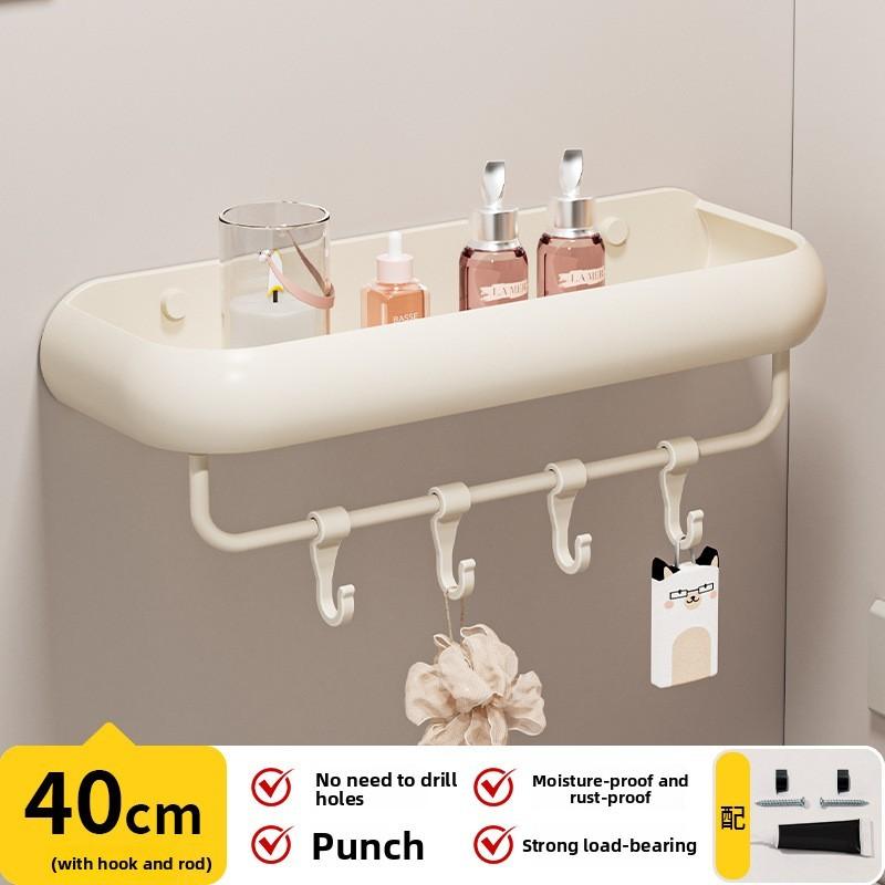 Bathroom Wall Storage Shelf With No Holes Required Design For Home Organization