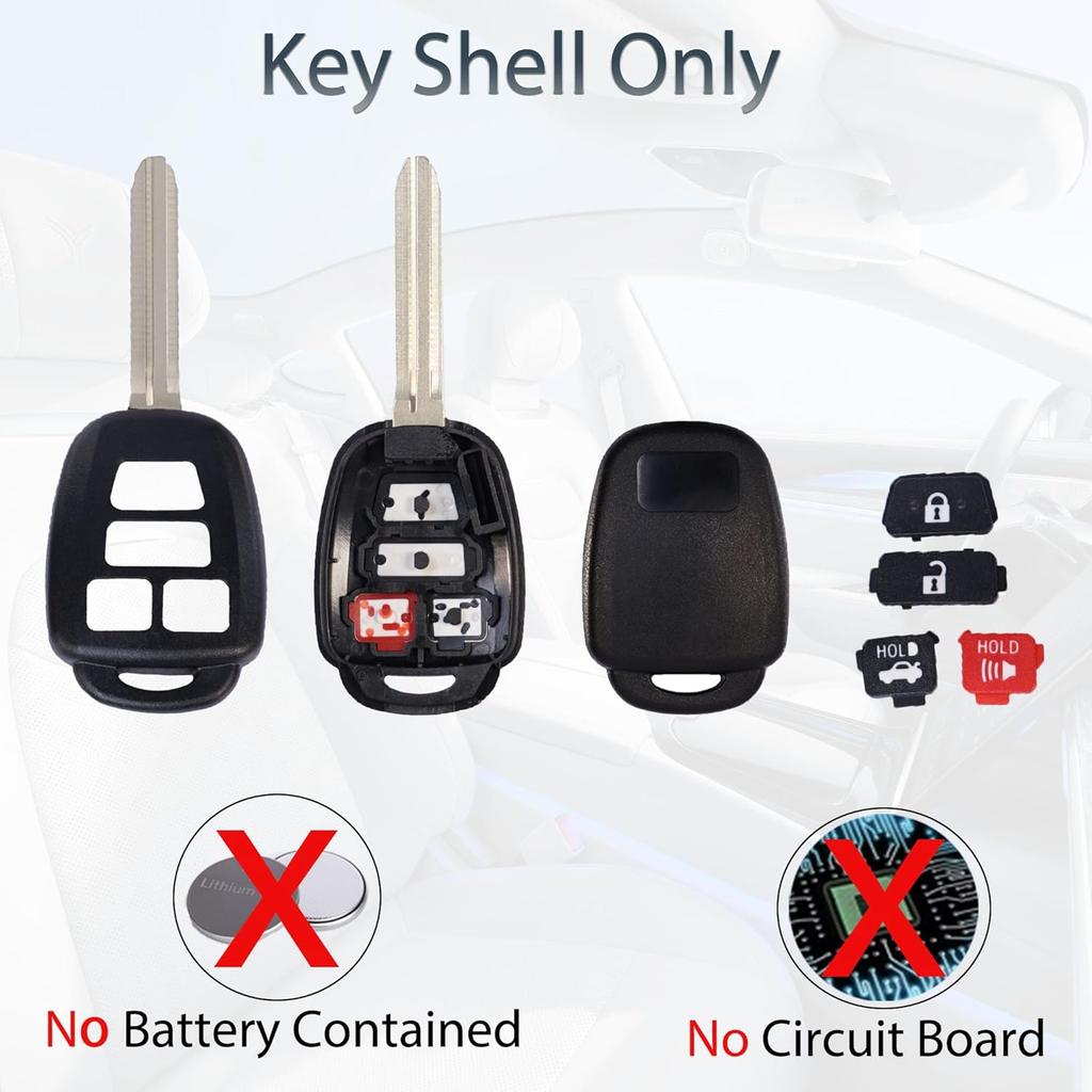 Key Fob Shell Case Replacement Fits For Toyota Camry Corolla RAV4 Highlander Tacoma Yaris Scion 2012 2013 2014 2015 2016 2017 2018  Keyless Entry
