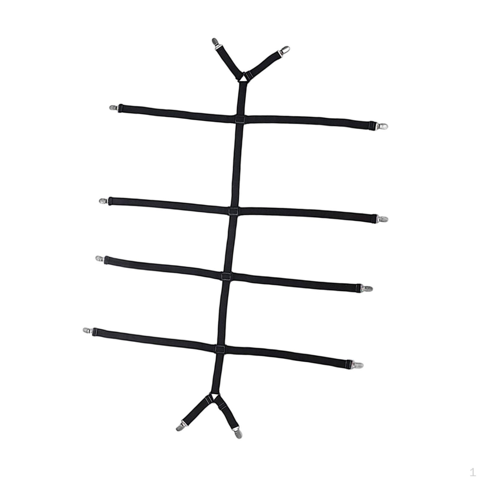 

Bed Sheet Holder Strap Clips Lightweight Portable Adjustable Suspenders for Home Bedroom Dorm чёрный
