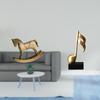 Rustic Rocking Horse And Musical Note Figurine Resin Sculpture Ornament for Home Decor Tabletop