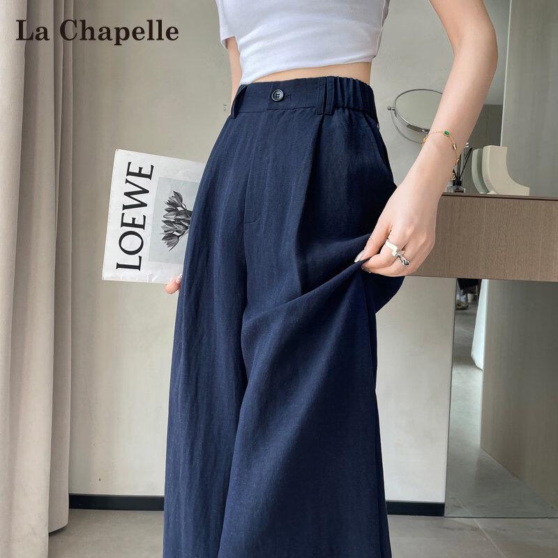 La Chapelle Women s Tencel Linen Wide-Leg Suit Pants M