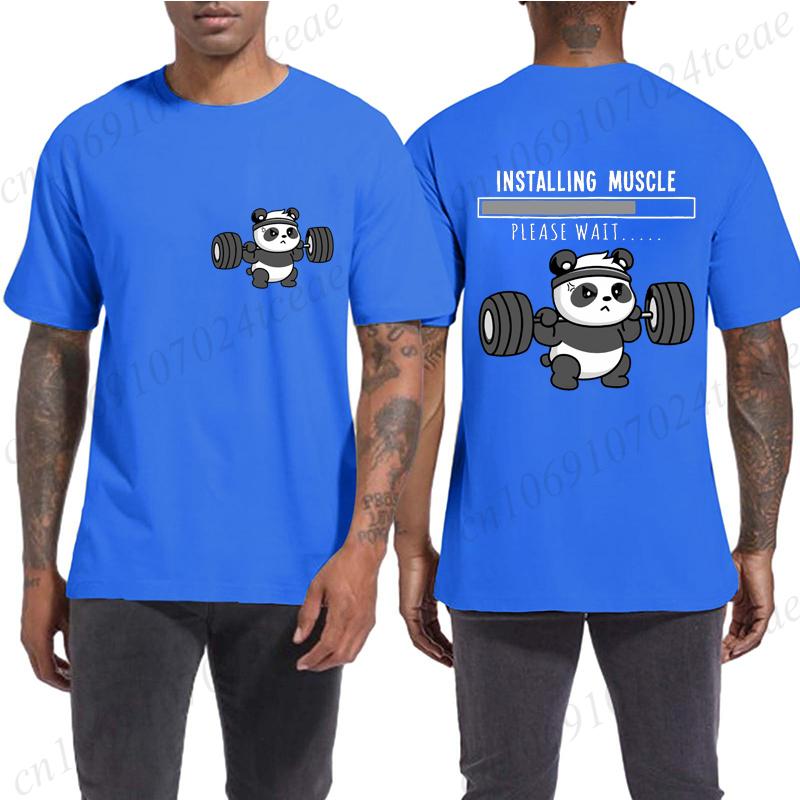 Funny Panda Weightlifting Squat Gym Quote Graphic Print T Shirts Men Women Kawaii Meme T-shirts Male Casual Tees Short Sleeve