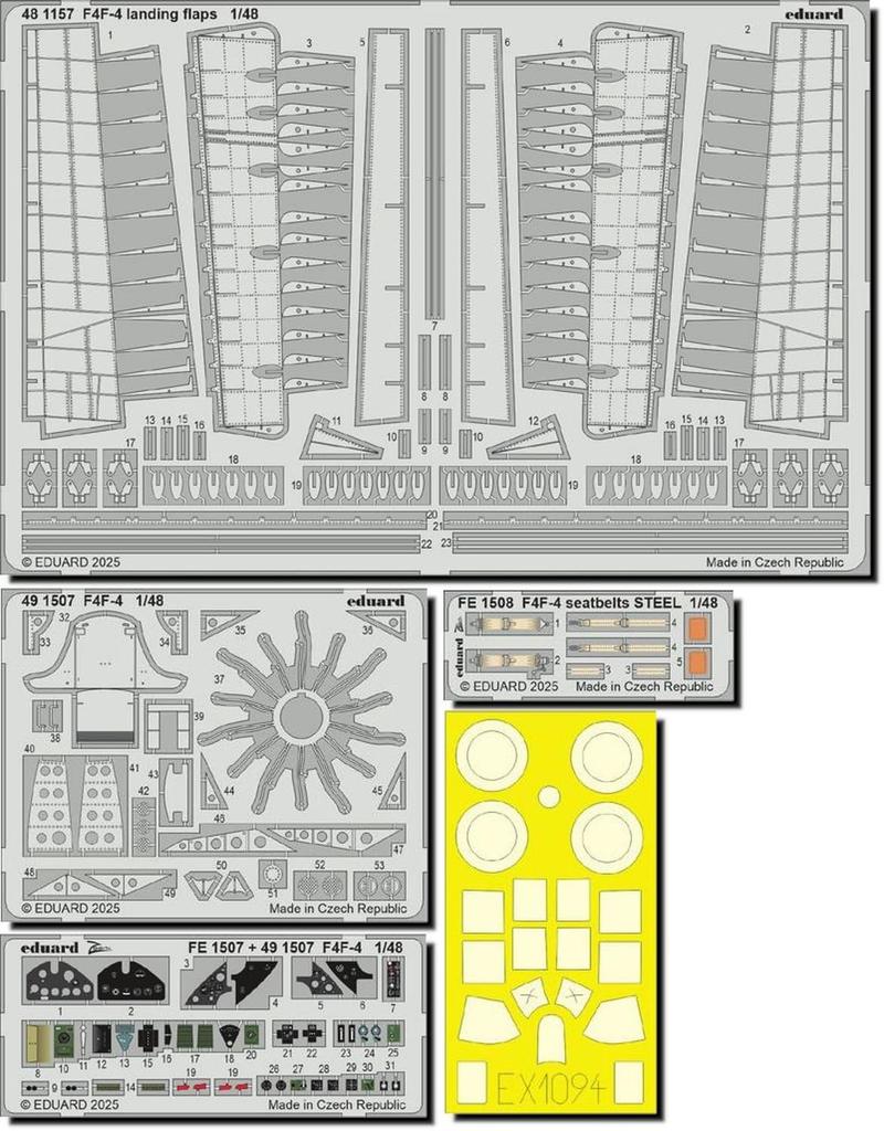 Eduard 1/48 Big Ed F4F-4 Parts Set (for Academy) Plastic Model Kit Parts EDUBIG49448 (Airplane)