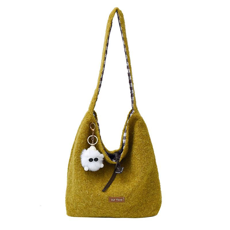 Woolen Bag Women's Large-capacity New Autumn and Winter Versatile Casual Shoulder Bag Texture Commuting