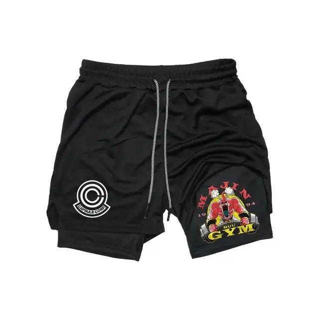 Anime Printed Summer Thin Men's Fitness Sports Double Casual Pants