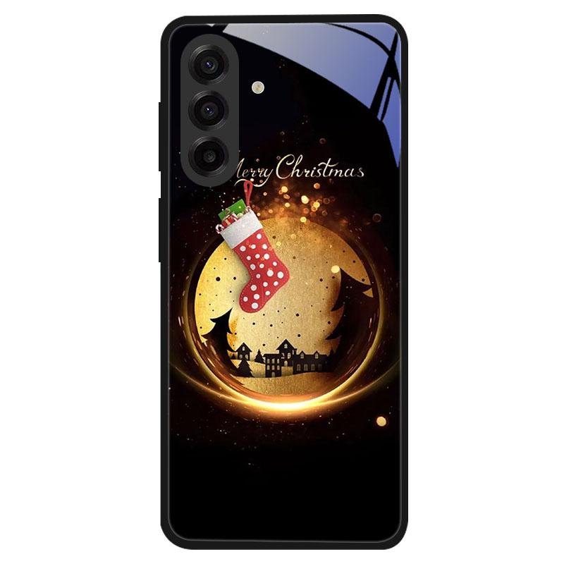Christmas Style Tempered Glass Case For Samsung Galaxy S24 S22 S21 S23 S25 Ultra Fe Shockproof Cover S25FE S25 Edge Shell Coque