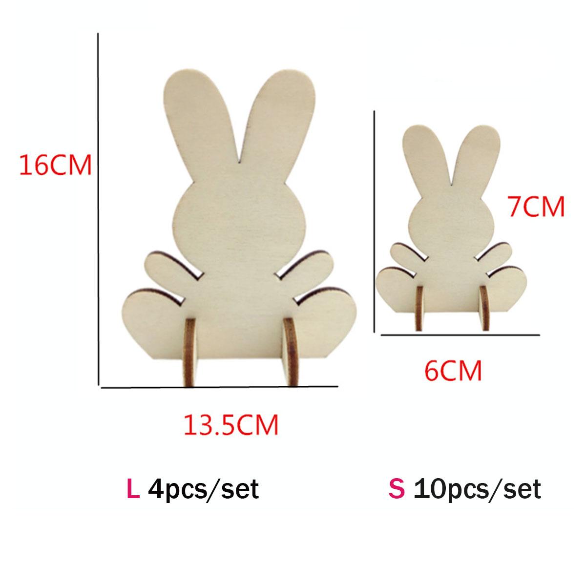 

10 шт. пасхальный деревянный кролик декор DIY деревянный орнамент ремесла детская игрушка подарок счастливой пасхальной вечеринки событие домашнее украшение рабочего стола S 10pcs светло-желтого