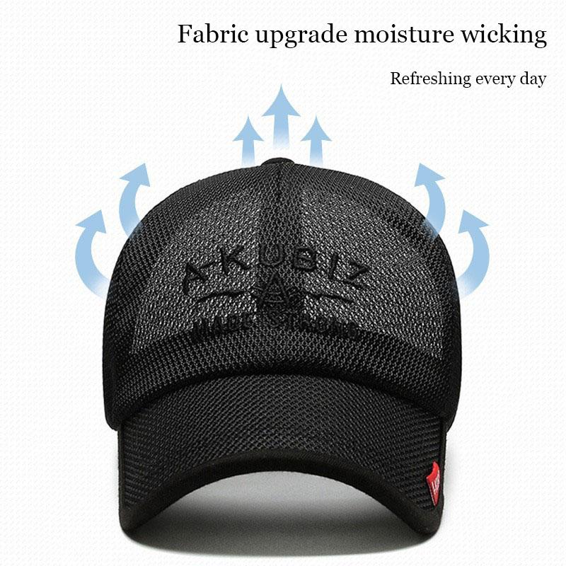 Men Women Summer Mesh Baseball Cap Fashion Outdoor Sports Sun Visor Hat Solid Breathable Cap Camping Quick-Dry Fishing Cap
