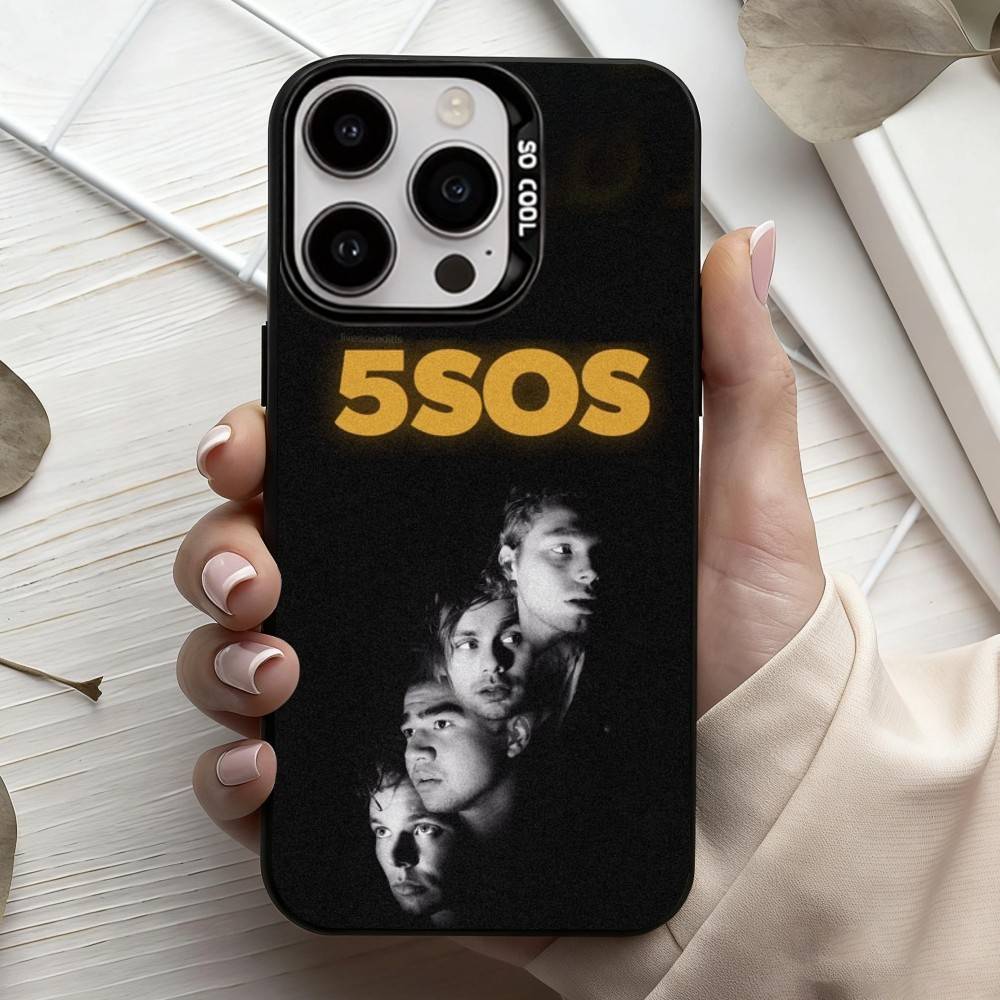 5 S-Seconds of S-Summers 5SOS  Phone Case For iPhone17,16,15,14,13,12,11 Plus,Pro Max Black Candy Silver Phone Case