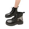 Front Lace-up Large-size Thick-soled Short Boots for Women's Spring and Autumn New Trendy Versatile and Comfortable Martin Boots