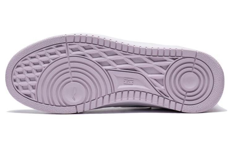Li Ning Shiyi Slip Resistant Lightweight Abrasion Resistant Low Top Skateboard Shoes Women's White Purple AGCT342-1