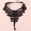 Gothic Black Lace Necklace for Women Steampunk Water Drop Choker Necklaces Girls Party Jewelry Gift