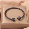 Popular, Personalized Trend, Retro Stainless Steel Winding Geometric , Pearl Steel Wire 
