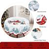 1 Stück Weihnachten Runde und Rechteckige Tischdecke, Erhältlich in verschiedenen Größen, Weißer Schnee und Weihnachtsmann Geschenkbox Schneeflocke Weiße Tischdecke, Sui