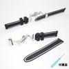 Swatch x Omega compatible rubber strap with type D-buckle, double-line (black/white lines)