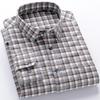 Men's Plaid Long Sleeve 100% Cotton Flannel Shirt with Chest Pocket, Autumn Winter Comfortable Casual Button Down Shirts