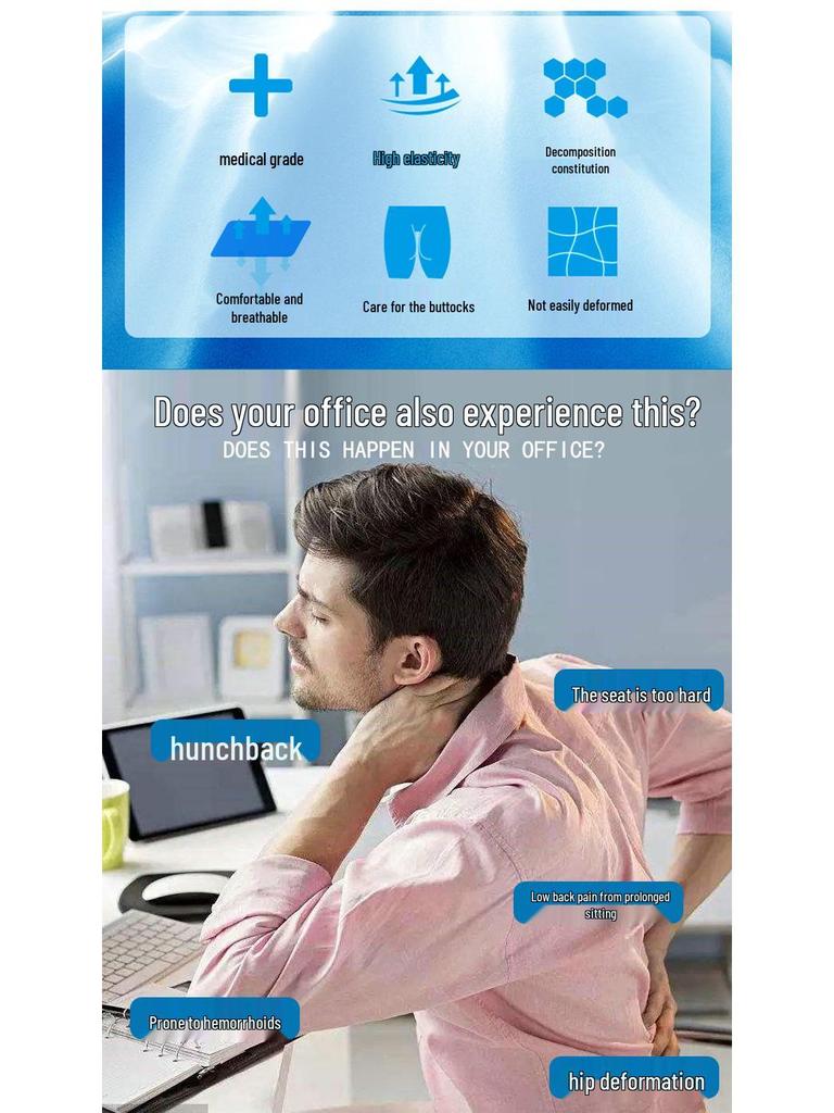 Honeycomb TPE Gel Seat Cushion: Ideal for Cars, Chairs, Sofas, and Students