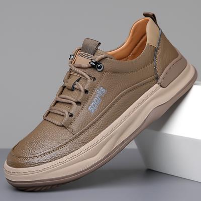 Fashion High Quality Men's Casual Leather Board Shoes Summer Casual Business Oxford Shoes Thick-soled Outdoor Versatile Walking Shoes