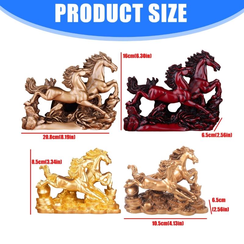 Two Galloping Running Horses Statue Sculpture Animal Statue Collectibles Figurines fengshui Ornament Home Decors
