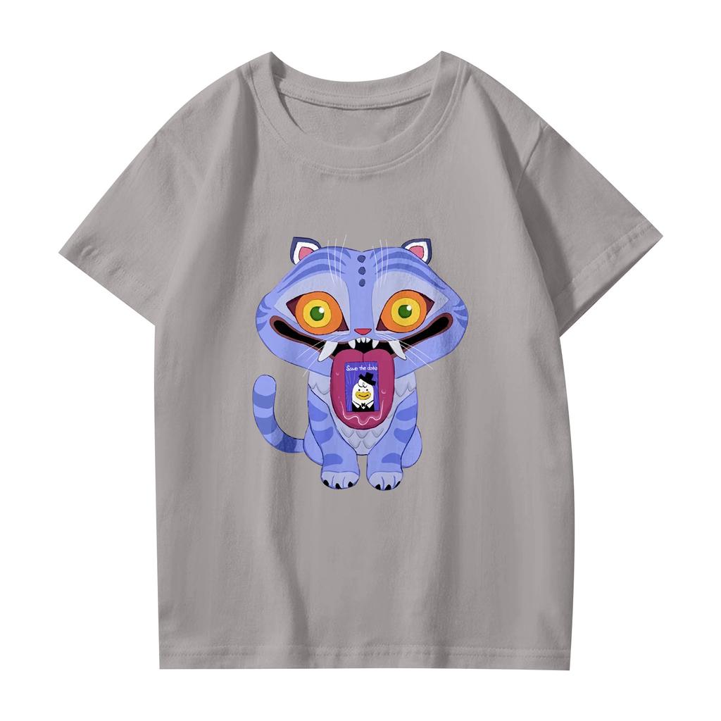 Fashionable Round Neck Short Sleeve Work Clothes Printed Tops For Womens Summer Tops