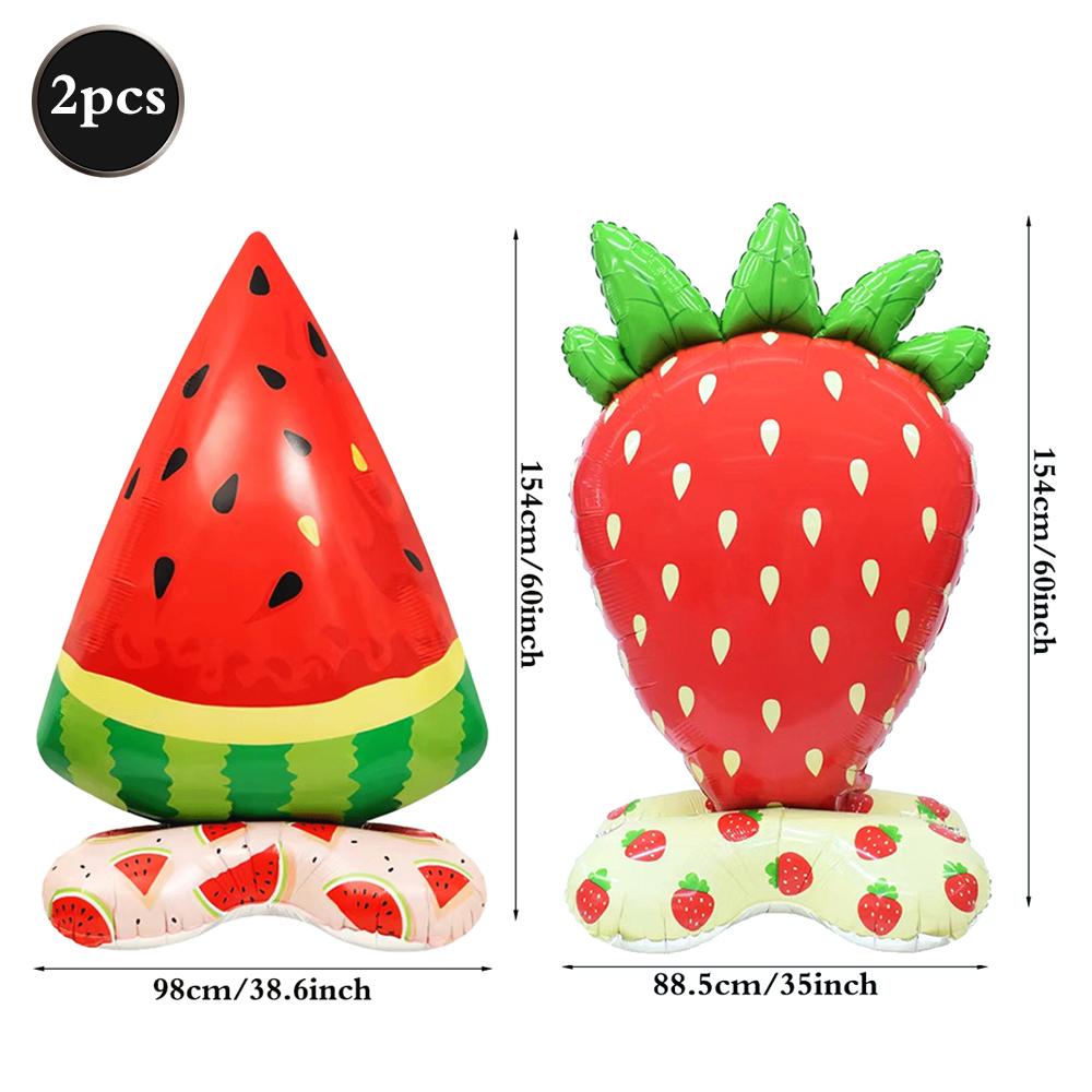 Large Standing Foil Balloons Fruit Vegetable Party Decorations Giant Cactus Carrot Lemon Watermelon Hawaiian Luau Decor Supplies