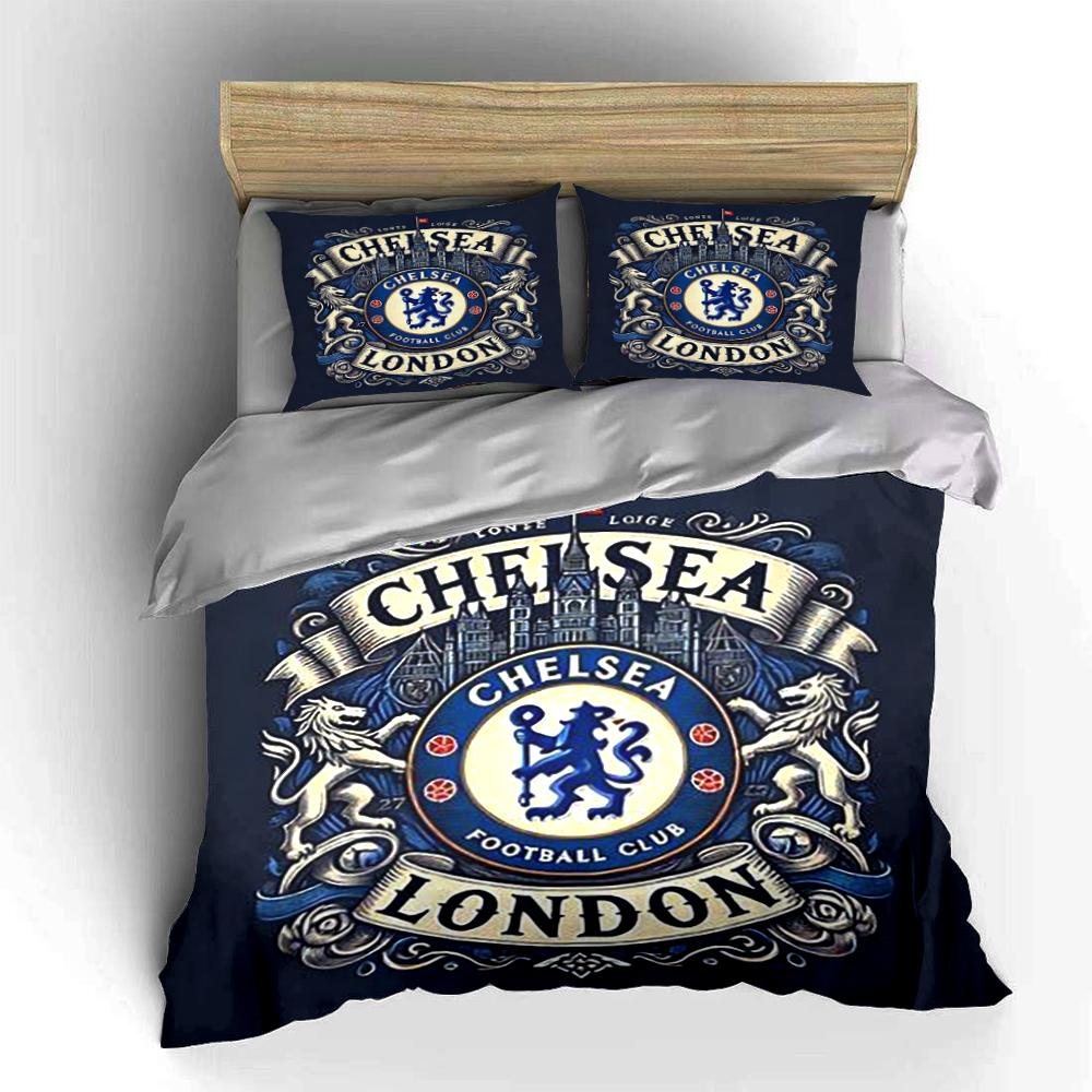 Chelsea Football Club Povlečení Sada Povlečení Potah na peřinu Sada potahů na peřinu Povlaky na polštáře Domácí dekorace (1 * Povlak na peřinu 2 * Povlaky na polštář, bez náplně do peřiny)