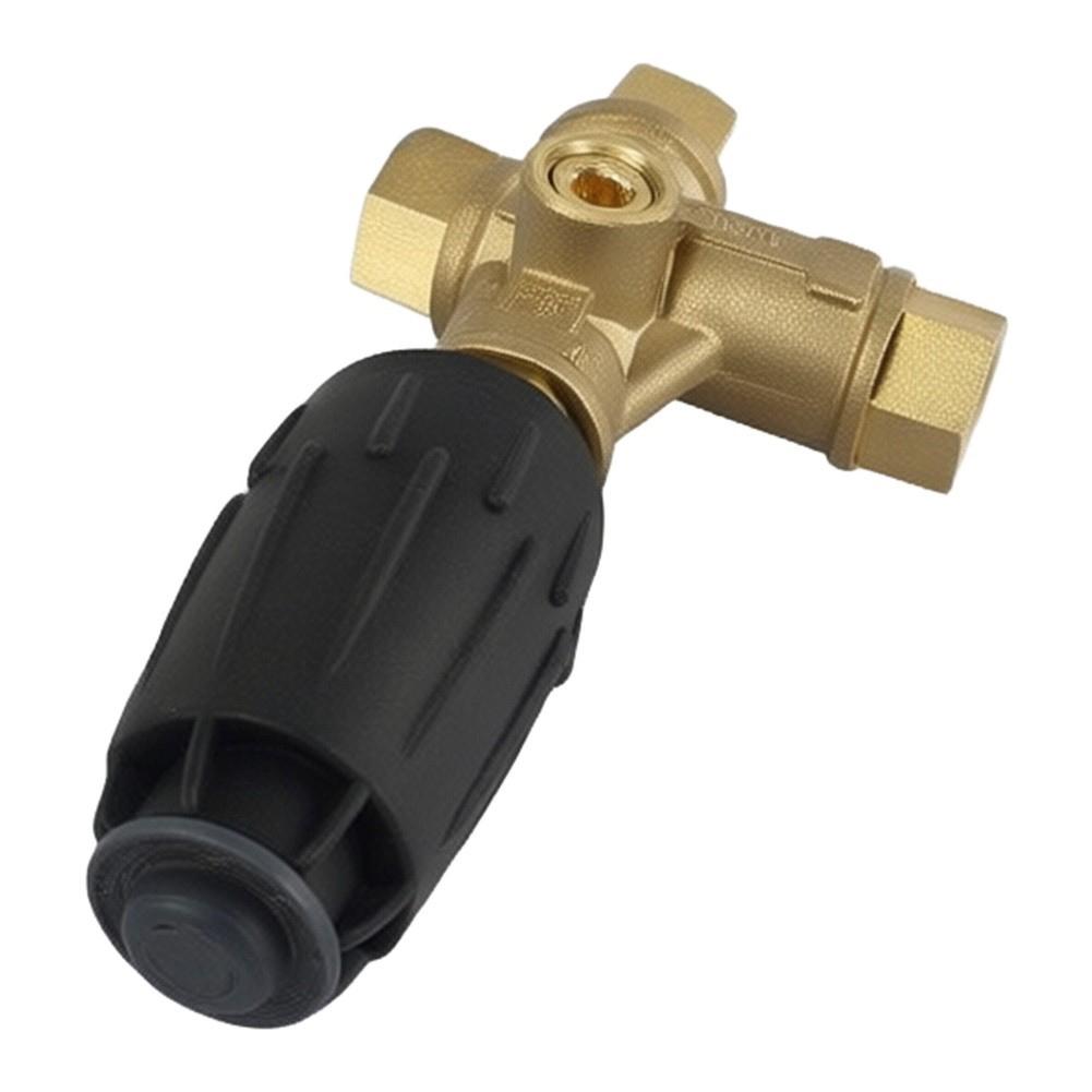 VRT3-310 Unloader, Black Spring, 4500 PSI, 10.5 GPM, Adjustment Knob, Brass High Pressure Cleaning Machine Parts