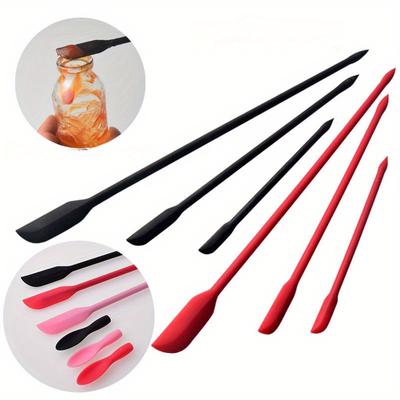 4 buc./set silicon mini răzuitoare cu vârf mic pentru avocado unt răzuitoare lingură cosmetice sticle de gătit borcan perete interior racletă lungă rezistență la temperaturi ridicate