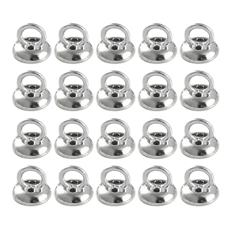 A52E Elegant Pearls Bead Clasp Ends Decorative Pearls Ends Connectors for Custom Jewelry and Garment Accessories 4mm