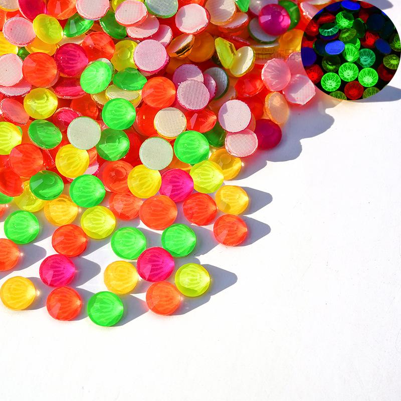 

Neon Mocha Glass Hot Melt Adhesive Uniform Surface Hot Drilling Diy Clothing Rhinestone Jewelry Accessories Fluorescent Hot Drilling ss6 (diameter 1.9-2 mm) 1440 pcs