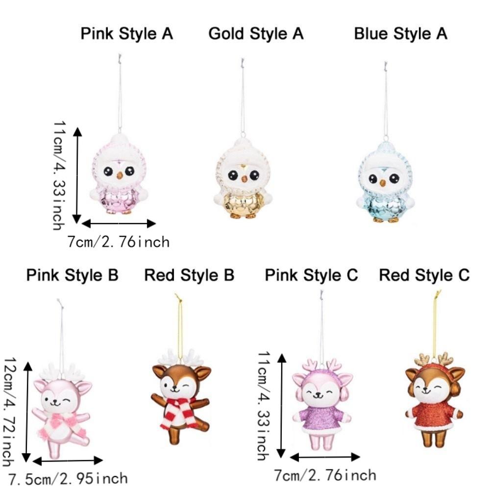 Electroplated Xmas Penguin Reindeer Pendant Christmas Animal Ornaments Christmas Tree Decoration