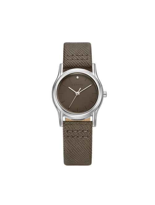[J.ESTINA] J.ESTINA AMICO Stone Index Leather Watch JWM1LE5BS505WHGR0 FREE