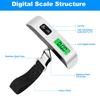 Báscula de equipaje portátil de 50 kg, báscula digital para colgar bolsas, báscula de peso de mano con pantalla LCD, báscula electrónica de viaje, herramienta de pesaje