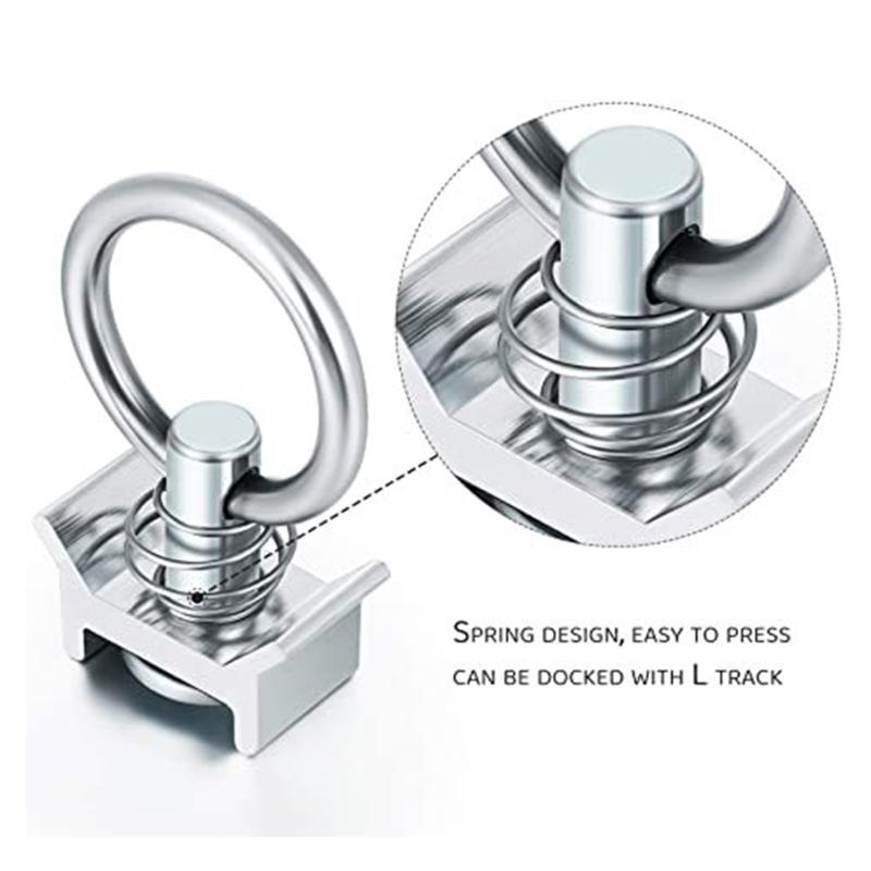 L Track Single Stud Fitting Cargo Rail Clips for Standard L-Track Channels, 16 Pack Tie-Down Hardware for Trailer